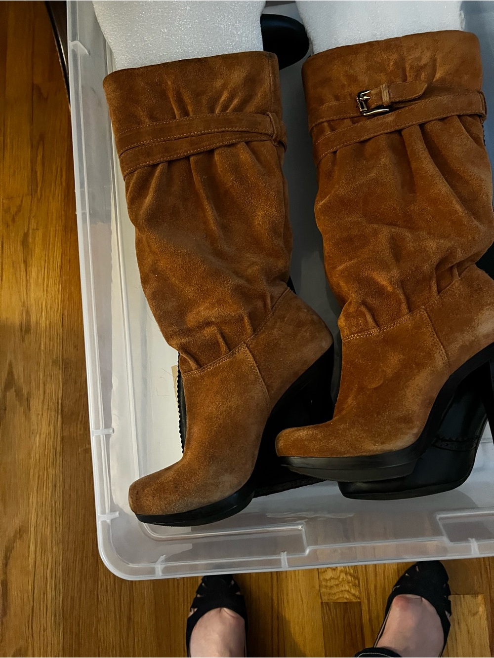 MICHAEL KORS KINCADE SLOUCH BOOTS IN LUGGAGE-6.0M